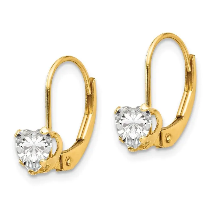 Jewelry Earrings Madi K Kids 14k CZ Heart Leverback Earrings Jewelry Earrings Madi K Kids 14k CZ Heart Leverback Earrings