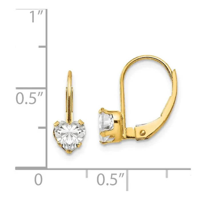 Jewelry Earrings Madi K Kids 14k CZ Heart Leverback Earrings Jewelry Earrings Madi K Kids 14k CZ Heart Leverback Earrings