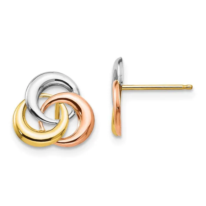 Jewelry Earrings Madi K Kids 14k Tricolor 3 Circle Post Earrings