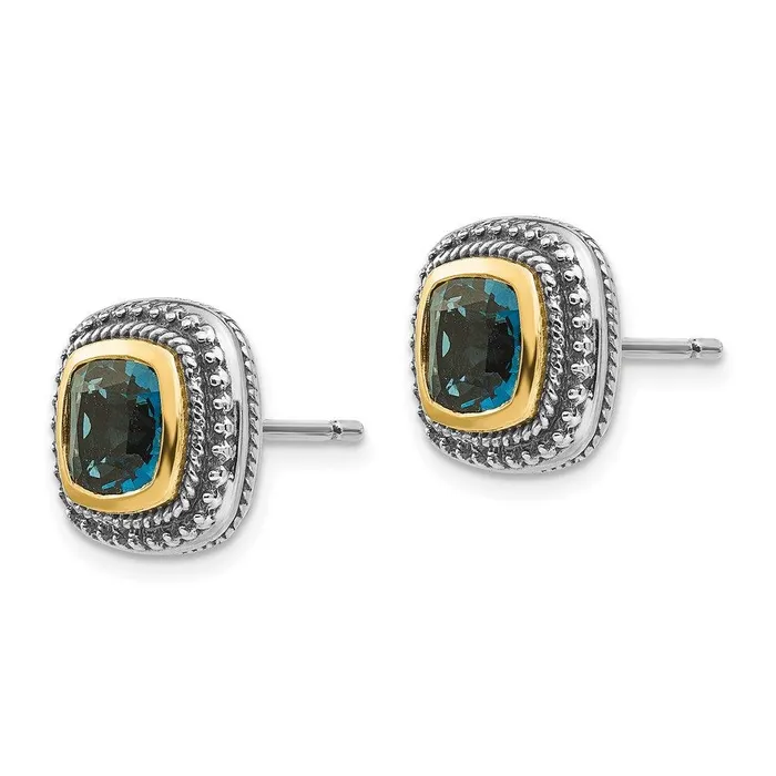 Jewelry Earrings Sterling Silver w14k London Blue Topaz Post Earrings Jewelry Earrings Sterling Silver w14k London Blue Topaz Post Earrings