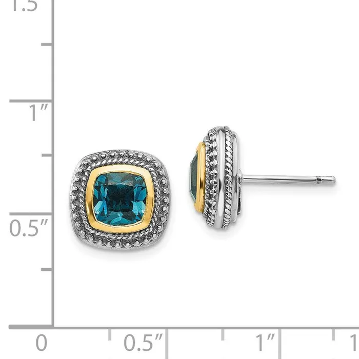 Jewelry Earrings Sterling Silver w14k London Blue Topaz Post Earrings Jewelry Earrings Sterling Silver w14k London Blue Topaz Post Earrings