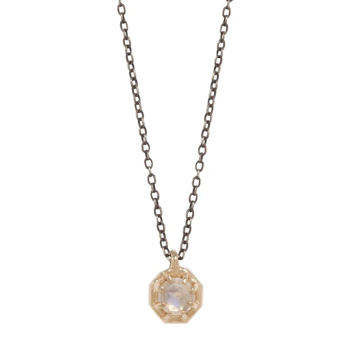 Lauren Wolf Jewelry Necklaces Small Moonstone Octagon Necklace