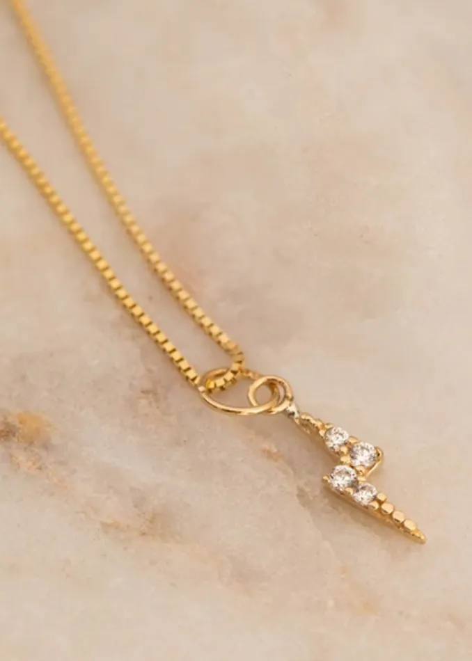 Lightning Necklace 14K Gold Leah Alexandra Necklaces