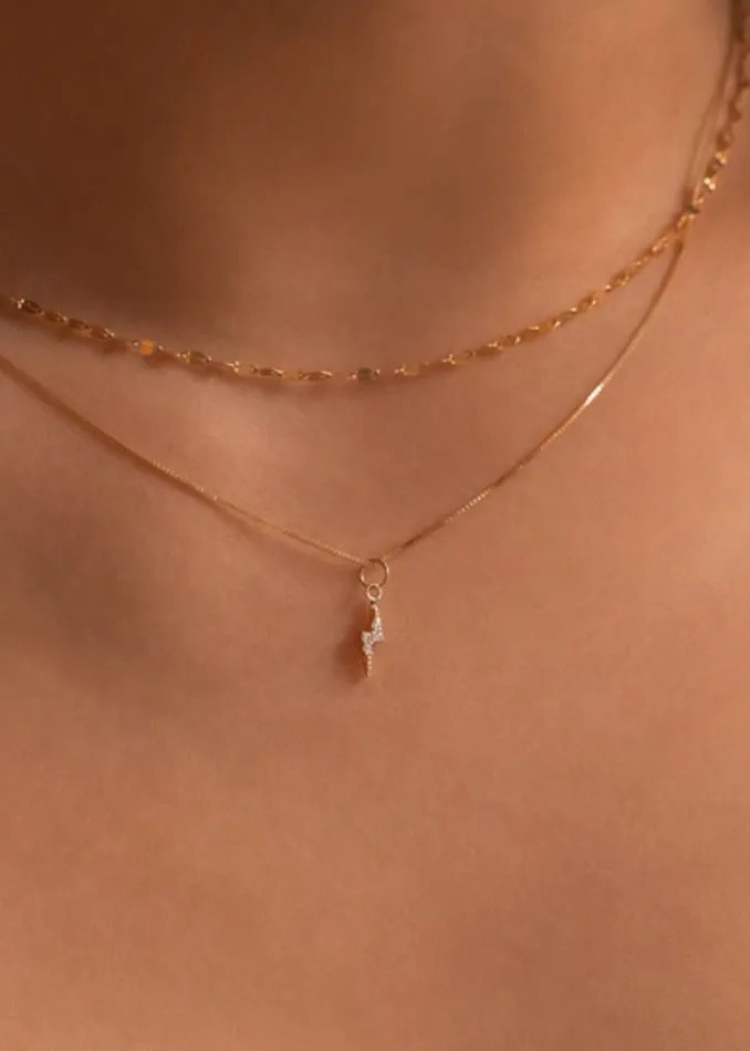 Lightning Necklace 14K Gold Leah Alexandra Necklaces