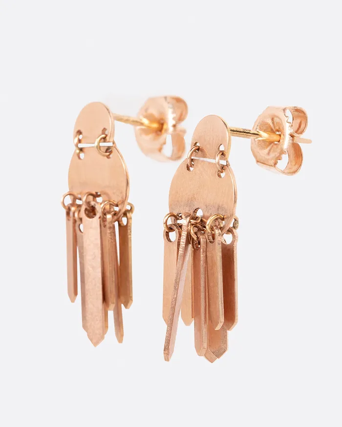 LORI LEVEN Earrings Double Dot Fringe Earrings