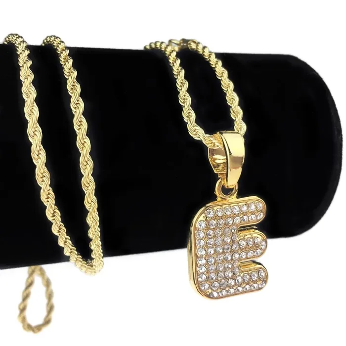 Necklaces 14K Gold Plated E Letter Micro Rope Chain Necklace Bling Cartel Admin Necklaces 14K Gold Plated E Letter Micro Rope Chain Necklace Bling Cartel Admin