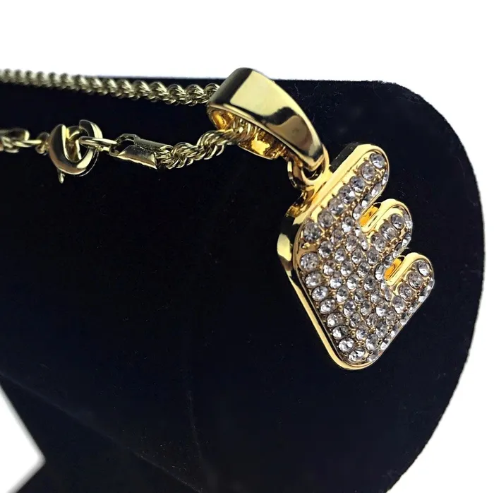 Necklaces 14K Gold Plated E Letter Micro Rope Chain Necklace Bling Cartel Admin