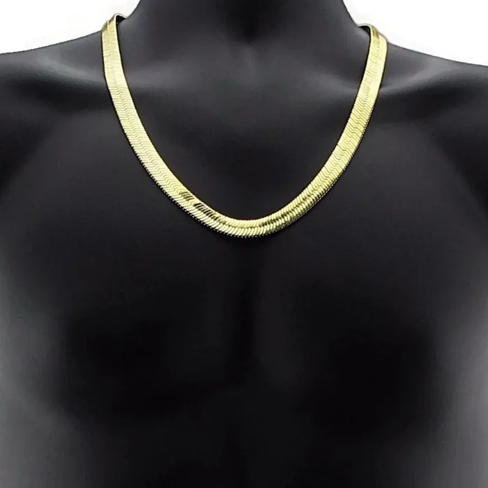 Necklaces 14K Gold Plated Herringbone Chain Necklace 24 x 11mm Bling Cartel Admin Necklaces 14K Gold Plated Herringbone Chain Necklace 24 x 11mm Bling Cartel Admin