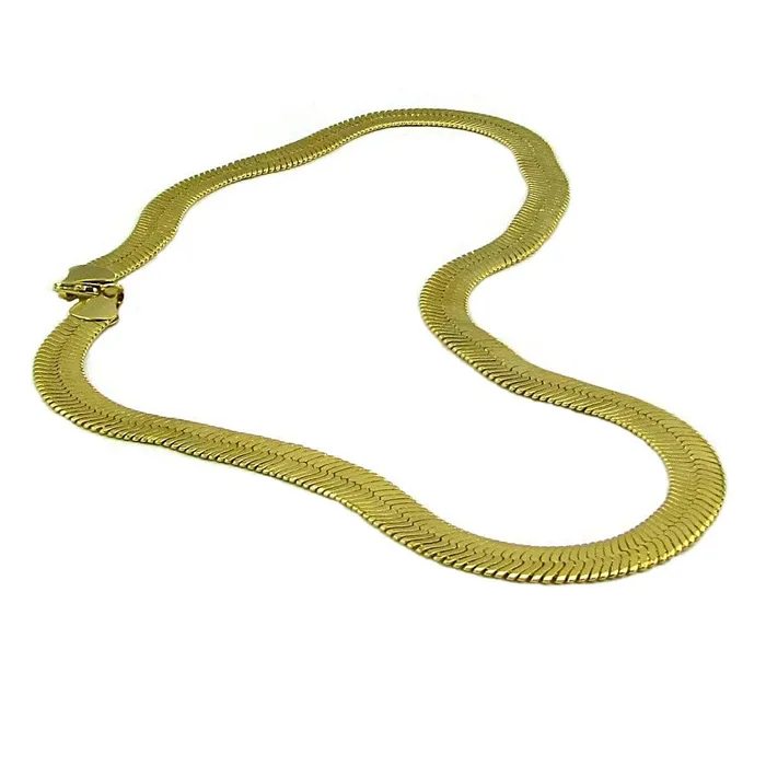 Necklaces 14K Gold Plated Herringbone Chain Necklace 24 x 11mm Bling Cartel Admin Necklaces 14K Gold Plated Herringbone Chain Necklace 24 x 11mm Bling Cartel Admin