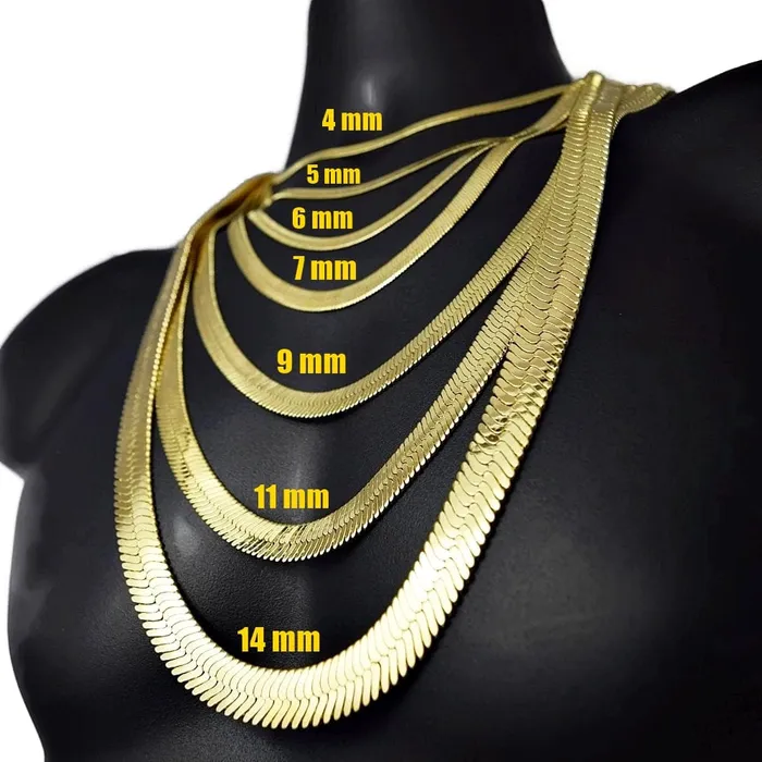Necklaces 14K Gold Plated Herringbone Chain Necklace 24 x 11mm Bling Cartel Admin Necklaces 14K Gold Plated Herringbone Chain Necklace 24 x 11mm Bling Cartel Admin