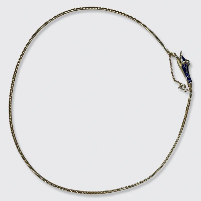 Necklaces 21stfinds Diamond Blue Enamel Ouroboros Necklace Necklaces 21stfinds Diamond Blue Enamel Ouroboros Necklace