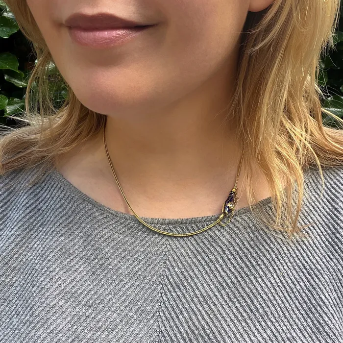 Necklaces 21stfinds Diamond Blue Enamel Ouroboros Necklace Necklaces 21stfinds Diamond Blue Enamel Ouroboros Necklace