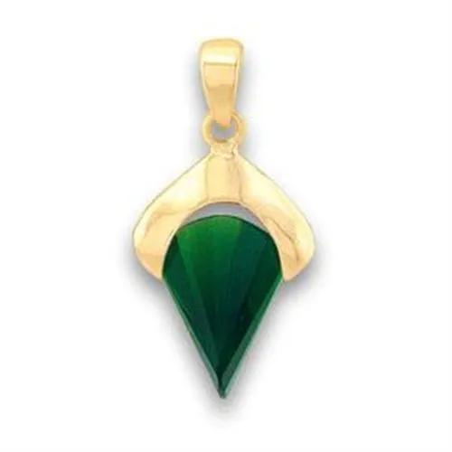 Necklaces Alamode LOA633 Gold Brass Pendant with Synthetic Synthetic Glass in Emerald Necklaces Alamode LOA633 Gold Brass Pendant with Synthetic Synthetic Glass in Emerald