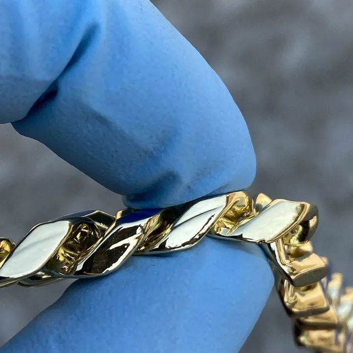Necklaces Bling Cartel Admin 14K Gold Plated 16 Blue Cuban Link Chain Necklace Necklaces Bling Cartel Admin 14K Gold Plated 16 Blue Cuban Link Chain Necklace