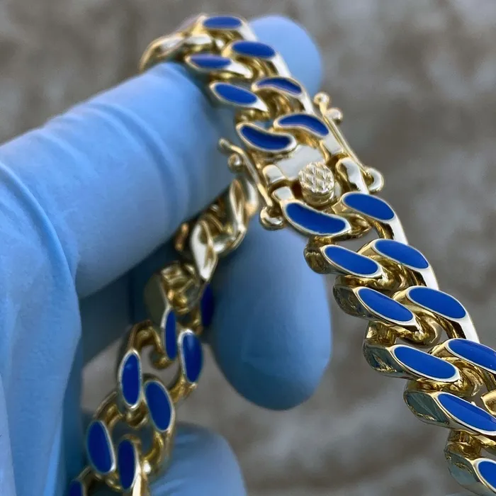 Necklaces Bling Cartel Admin 14K Gold Plated 16 Blue Cuban Link Chain Necklace Necklaces Bling Cartel Admin 14K Gold Plated 16 Blue Cuban Link Chain Necklace