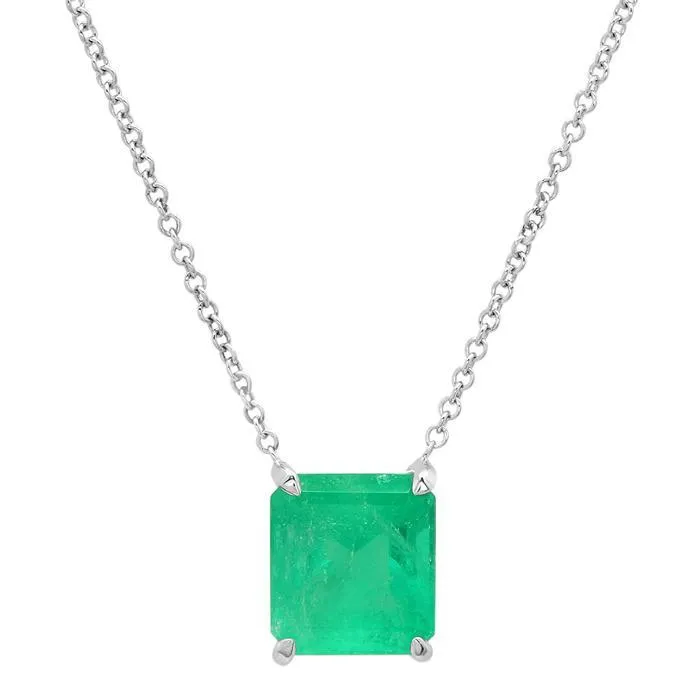 Necklaces deBebians Emerald Cut Gemstone Solitaire Necklace