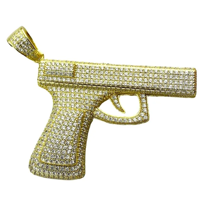 Necklaces Gun Pistol Iced Pendant Gold Finish Over 925 Sterling Silver Bling Cartel Admin Necklaces Gun Pistol Iced Pendant Gold Finish Over 925 Sterling Silver Bling Cartel Admin