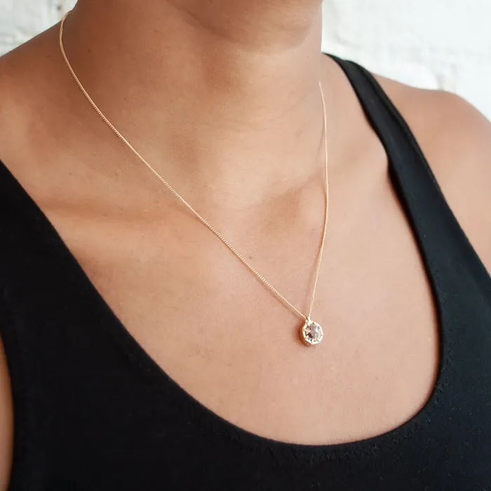 Necklaces Lauren Wolf Jewelry Champagne Diamond Octagon Necklace