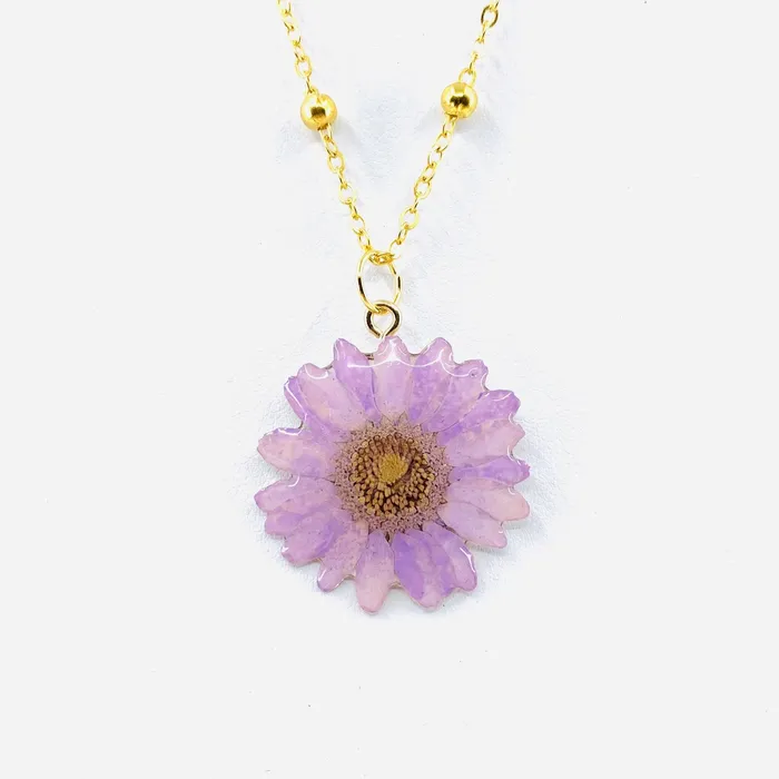 Necklaces Real Daisy Flower Necklace