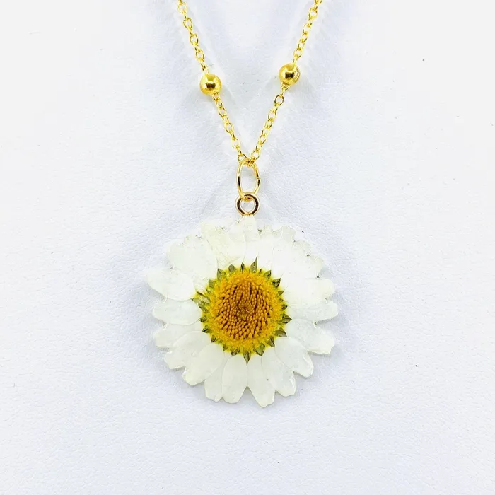 Necklaces Real Daisy Flower Necklace Necklaces Real Daisy Flower Necklace