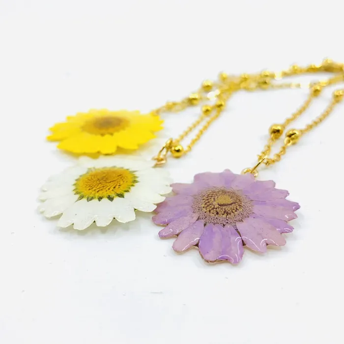 Necklaces Real Daisy Flower Necklace Necklaces Real Daisy Flower Necklace