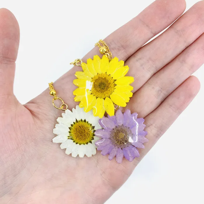 Necklaces Real Daisy Flower Necklace Necklaces Real Daisy Flower Necklace