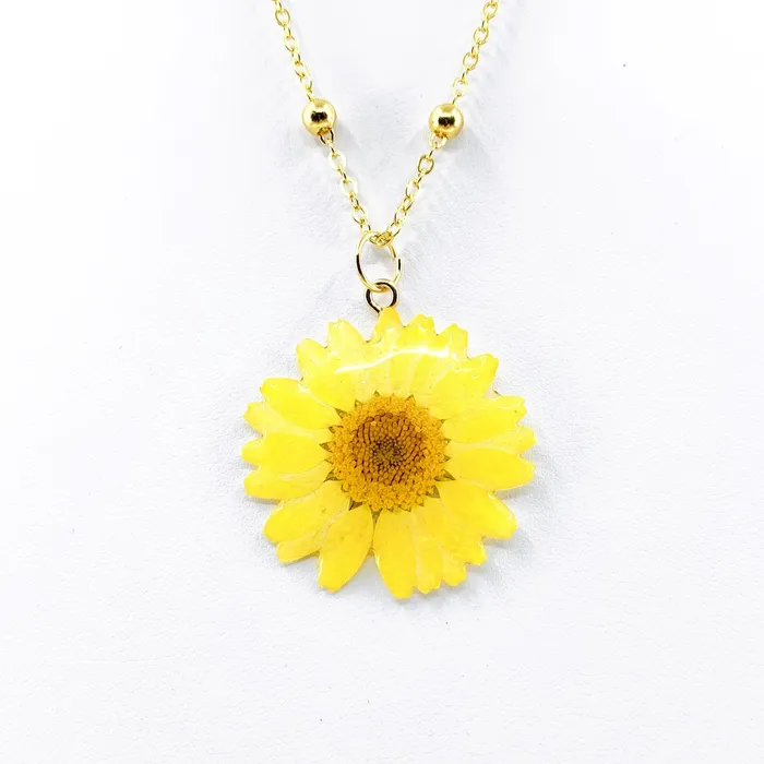 Necklaces Real Daisy Flower Necklace Necklaces Real Daisy Flower Necklace
