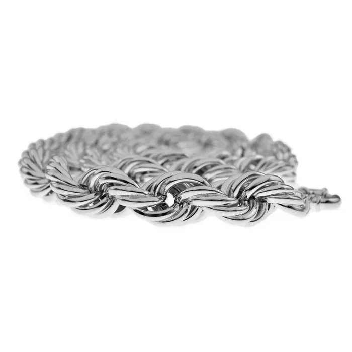 Necklaces Silver Tone Rope Chain Necklace 20mm Thick x 30 Inch Bling Cartel Admin