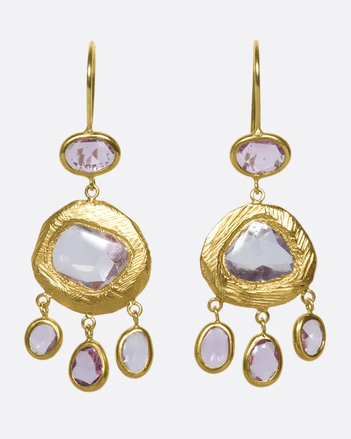 PAGE SARGISSON Earrings Three Tier Sapphire Earrings