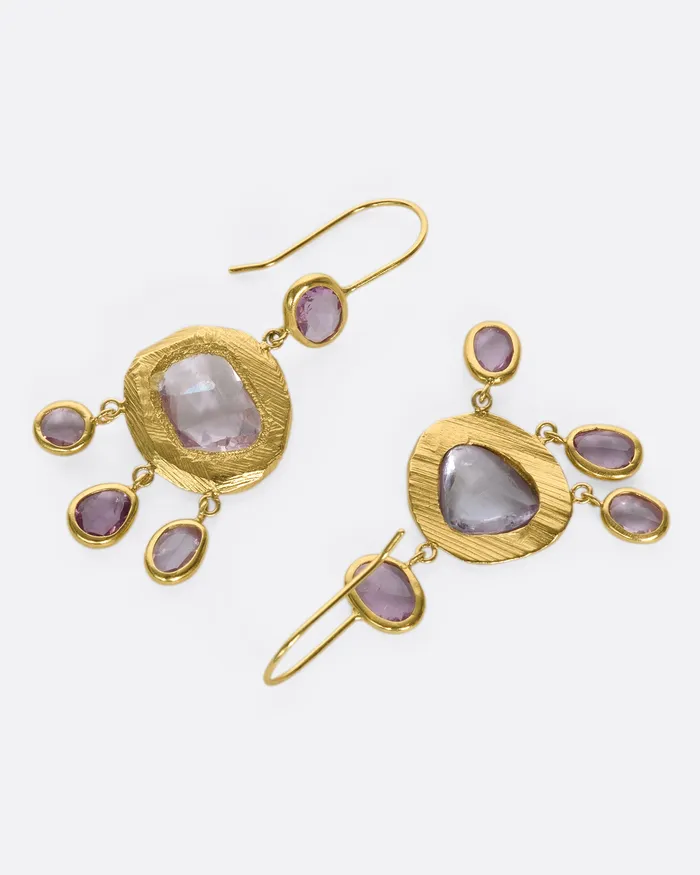 PAGE SARGISSON Earrings Three Tier Sapphire Earrings
