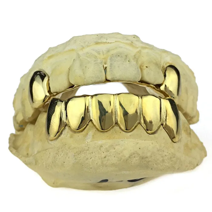 Real 10K Gold 2 Top Caps 6 Bottom Teeth Custom Grillz Bling Cartel Admin PreStyled Sets Real 10K Gold 2 Top Caps 6 Bottom Teeth Custom Grillz Bling Cartel Admin PreStyled Sets
