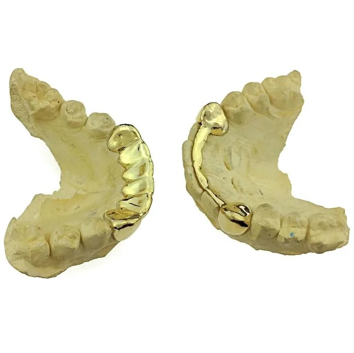 Real 10K Gold 2 Top Caps 6 Bottom Teeth Custom Grillz Bling Cartel Admin PreStyled Sets