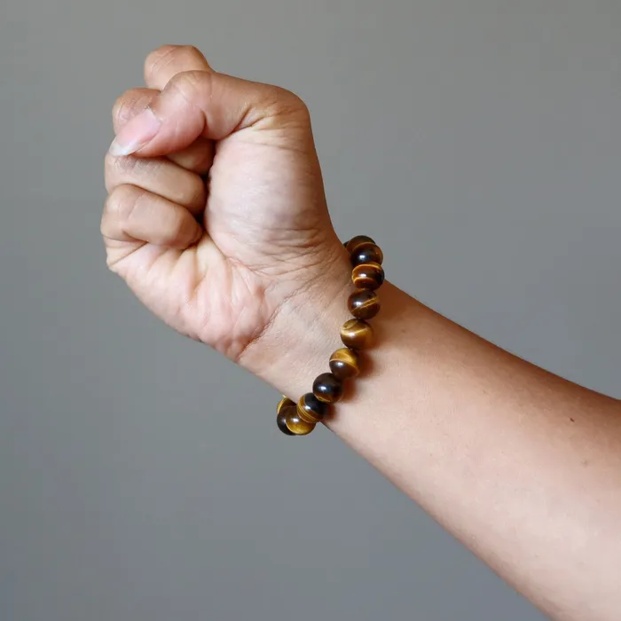 Satin Crystals Bracelets Tigers Eye Bracelet Golden Confidence Stone