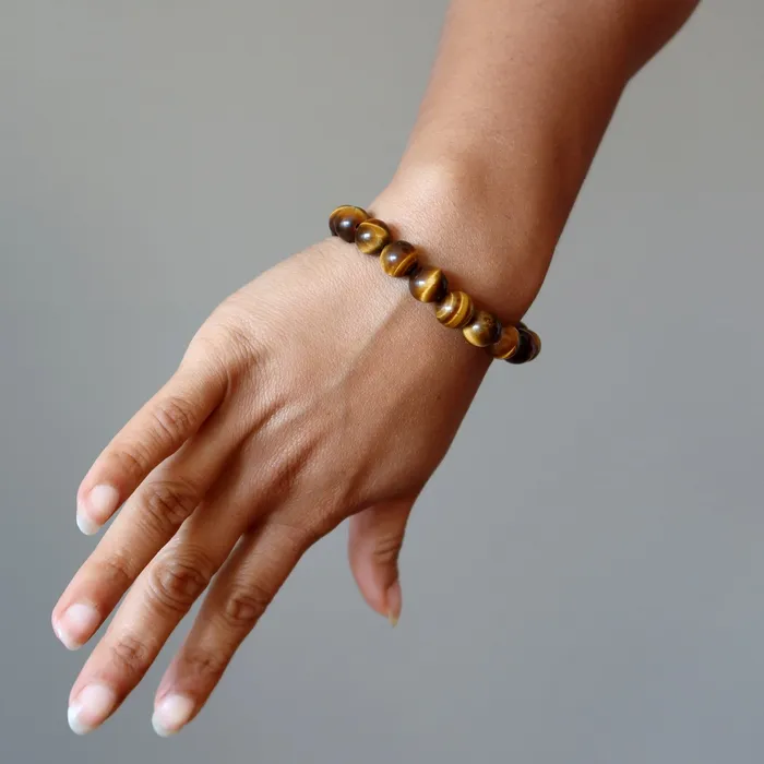 Satin Crystals Bracelets Tigers Eye Bracelet Golden Confidence Stone