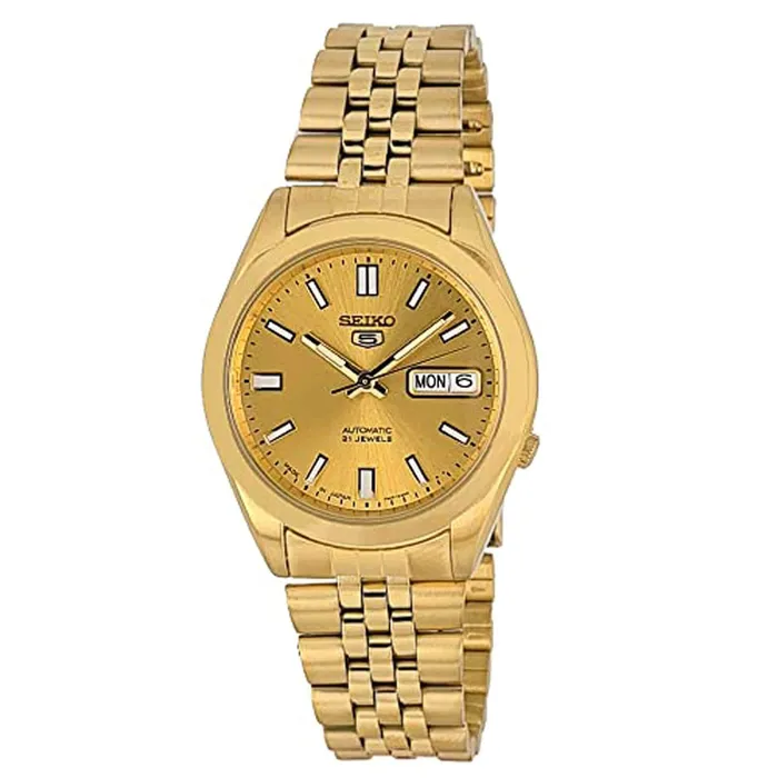 SEIKO Bracelets Seiko Mens Watch Series 5 Automatic Gold Tone Dial Yellow Gold Bracelet SNXC38J5 SEIKO Bracelets Seiko Mens Watch Series 5 Automatic Gold Tone Dial Yellow Gold Bracelet SNXC38J5