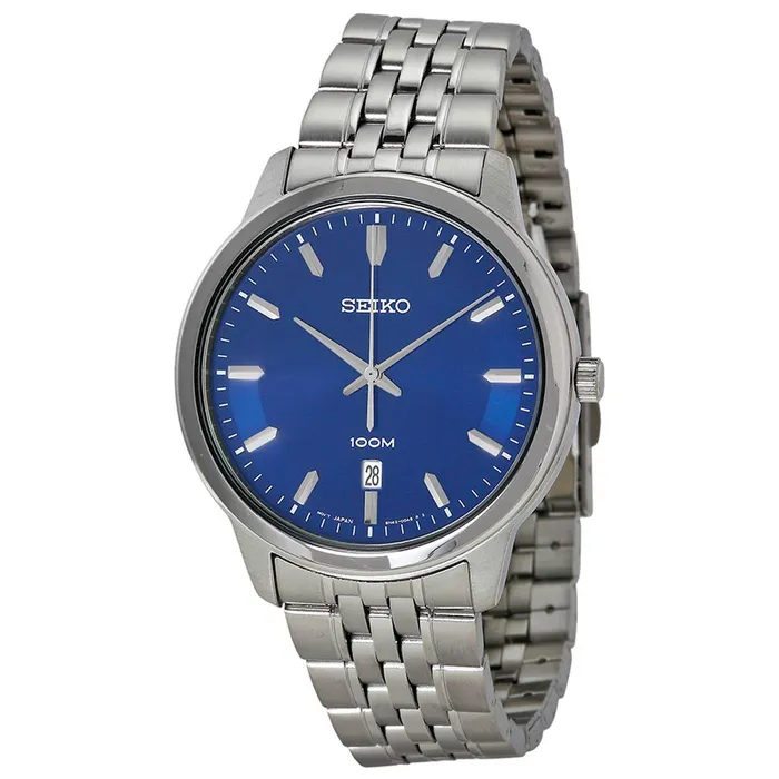 Seiko Bracelets Seiko SUR029 Mens Classic Blue Dial Stainless Steel Bracelet Watch Seiko Bracelets Seiko SUR029 Mens Classic Blue Dial Stainless Steel Bracelet Watch