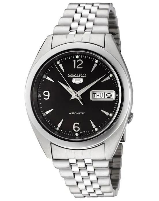 Seiko SNK135K Mens Automatic Stainless Steel Black Dial Watch Seiko Bracelets