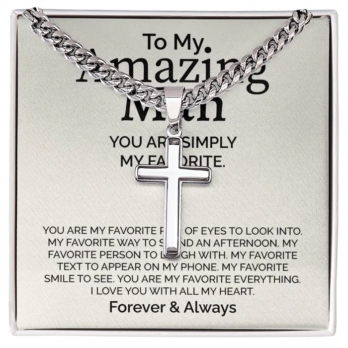 ShineOn Fulfillment Necklaces To My Amazing Man Message Card Necklace