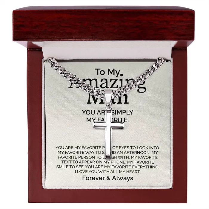 ShineOn Fulfillment Necklaces To My Amazing Man Message Card Necklace
