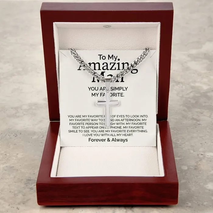 ShineOn Fulfillment Necklaces To My Amazing Man Message Card Necklace