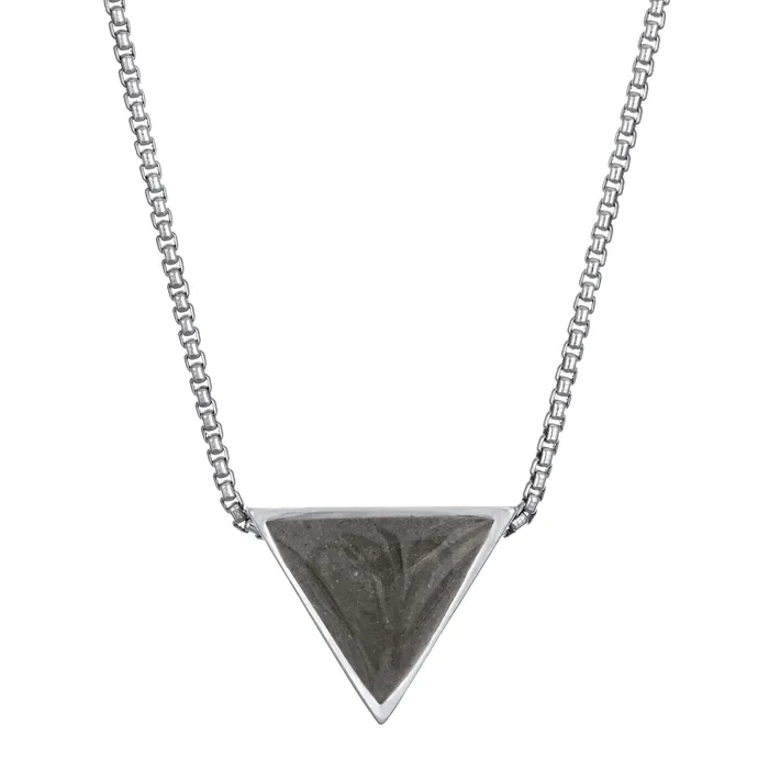 Sliding Triangle Cremation Necklace in 14K White Gold closebymejewelry Necklaces Sliding Triangle Cremation Necklace in 14K White Gold closebymejewelry Necklaces