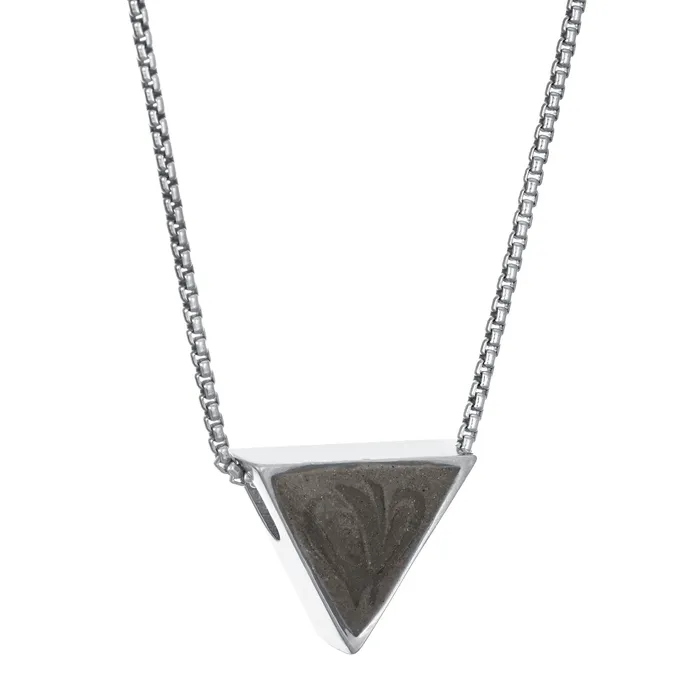 Sliding Triangle Cremation Necklace in 14K White Gold closebymejewelry Necklaces