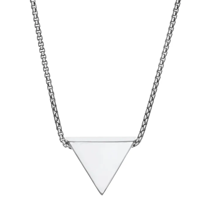 Sliding Triangle Cremation Necklace in 14K White Gold closebymejewelry Necklaces