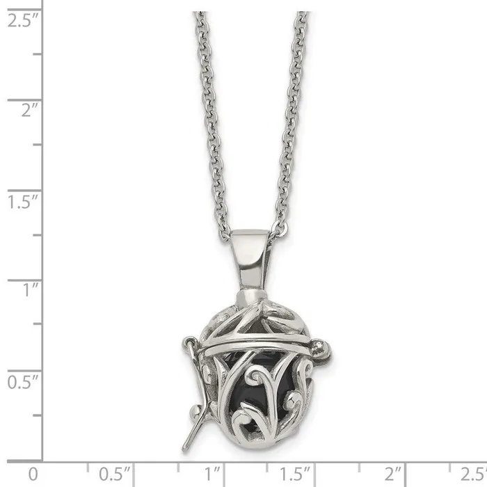 Stainless Steel Black Agate Fancy Pendant Necklace Chisel Necklaces Stainless Steel Black Agate Fancy Pendant Necklace Chisel Necklaces