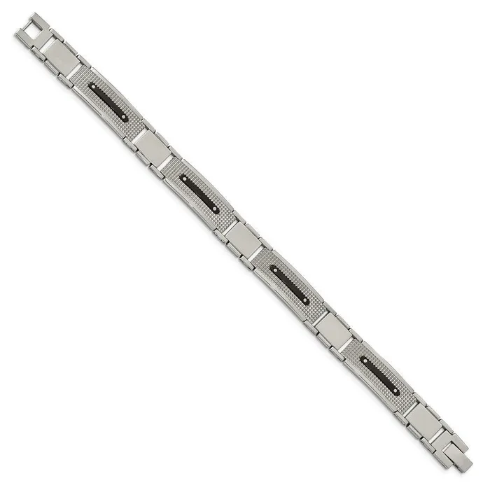 Stainless Steel Polished Textured Black IPplated 875in Bracelet Chisel Bracelets Stainless Steel Polished Textured Black IPplated 875in Bracelet Chisel Bracelets