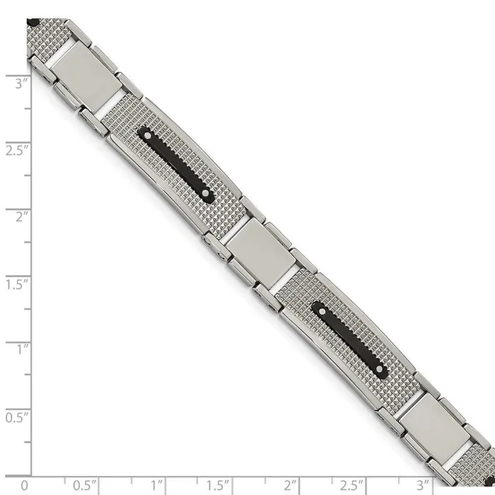 Stainless Steel Polished Textured Black IPplated 875in Bracelet Chisel Bracelets Stainless Steel Polished Textured Black IPplated 875in Bracelet Chisel Bracelets