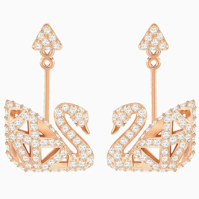 Swarovski Earrings Swarovski Womens Earrings Facet Swan Crystals Pave Rose Gold Pierced 5358058 Swarovski Earrings Swarovski Womens Earrings Facet Swan Crystals Pave Rose Gold Pierced 5358058