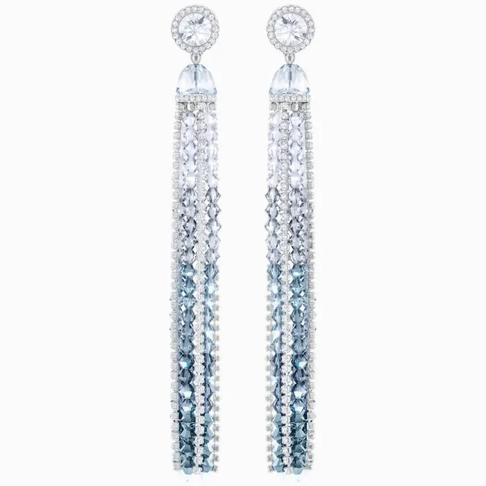 Swarovski Earrings Swarovski Womens Long Length Clip Earrings Ocean View Blue and White 5457523 Swarovski Earrings Swarovski Womens Long Length Clip Earrings Ocean View Blue and White 5457523