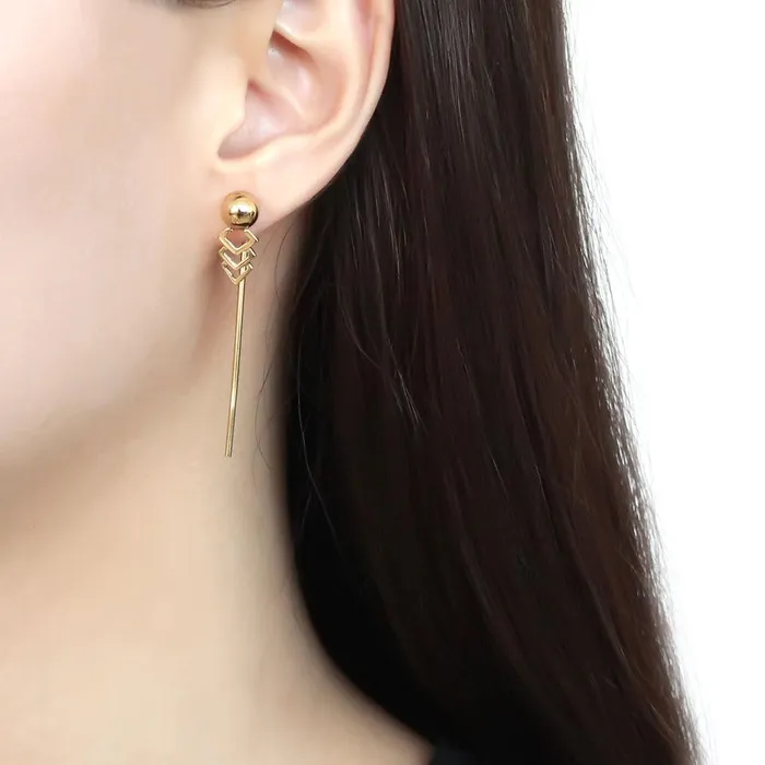 TK3650 IP GoldIon Plating Stainless Steel Earrings with No Stone Alamode Earrings