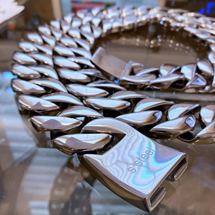 Vivi Mens Huge Chain Silver Cuban 316L Stainless Steel 30MM 46 Necklace Necklaces Vivi Mens Huge Chain Silver Cuban 316L Stainless Steel 30MM 46 Necklace Necklaces